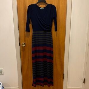 Filly Flair Navy and Red Long Sleeve Dress